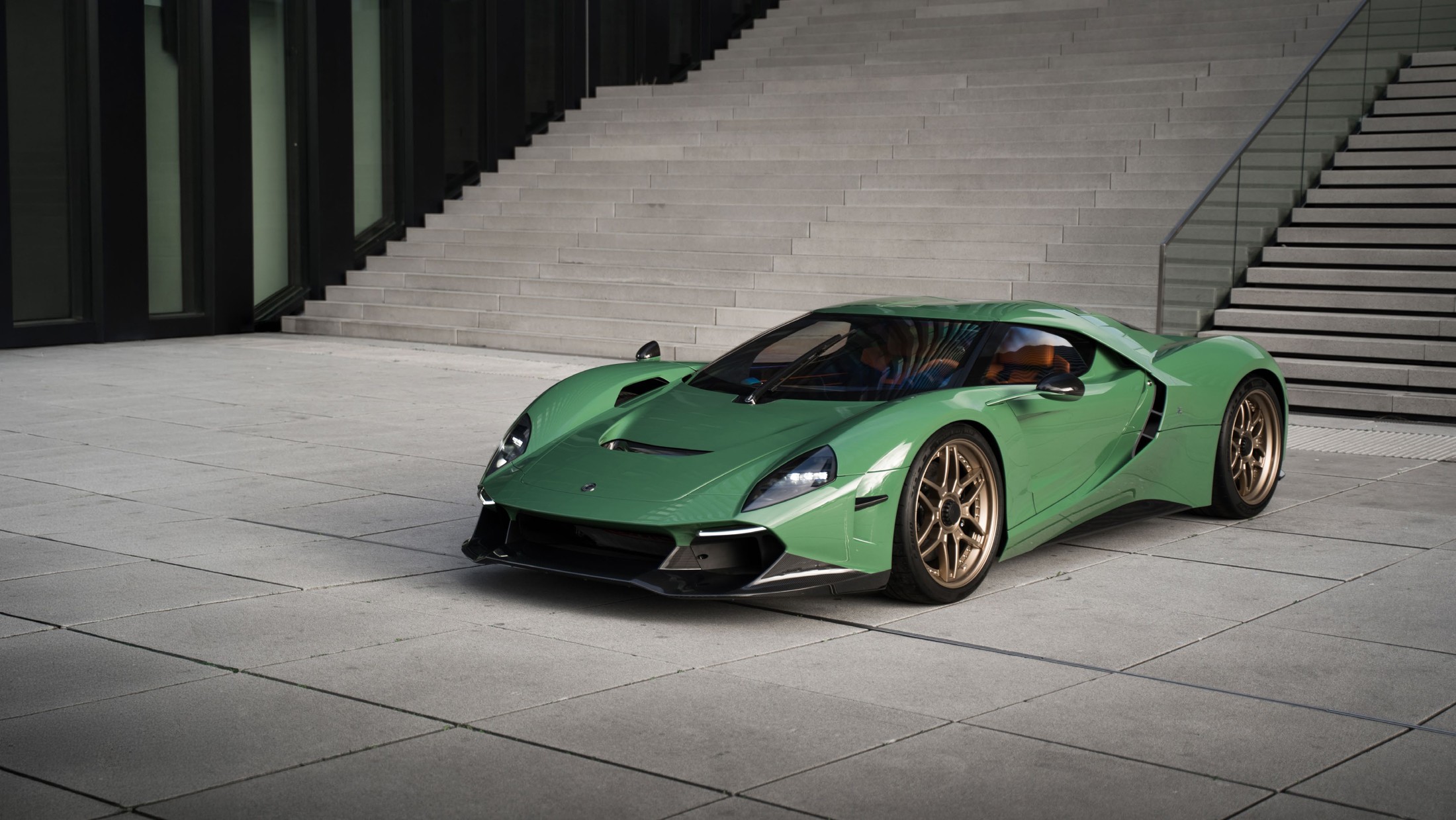 capricorn 01 Zagato verte, vue de trois quarts avant