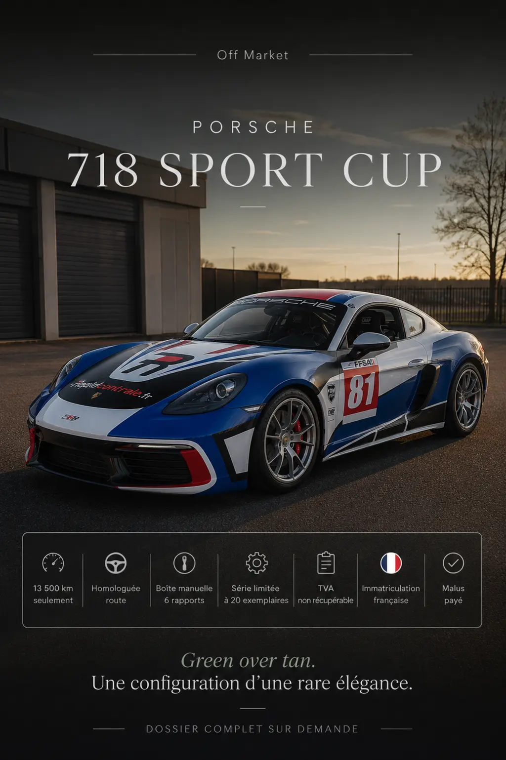 Porsche 718 Sport Cup on the tarmac
