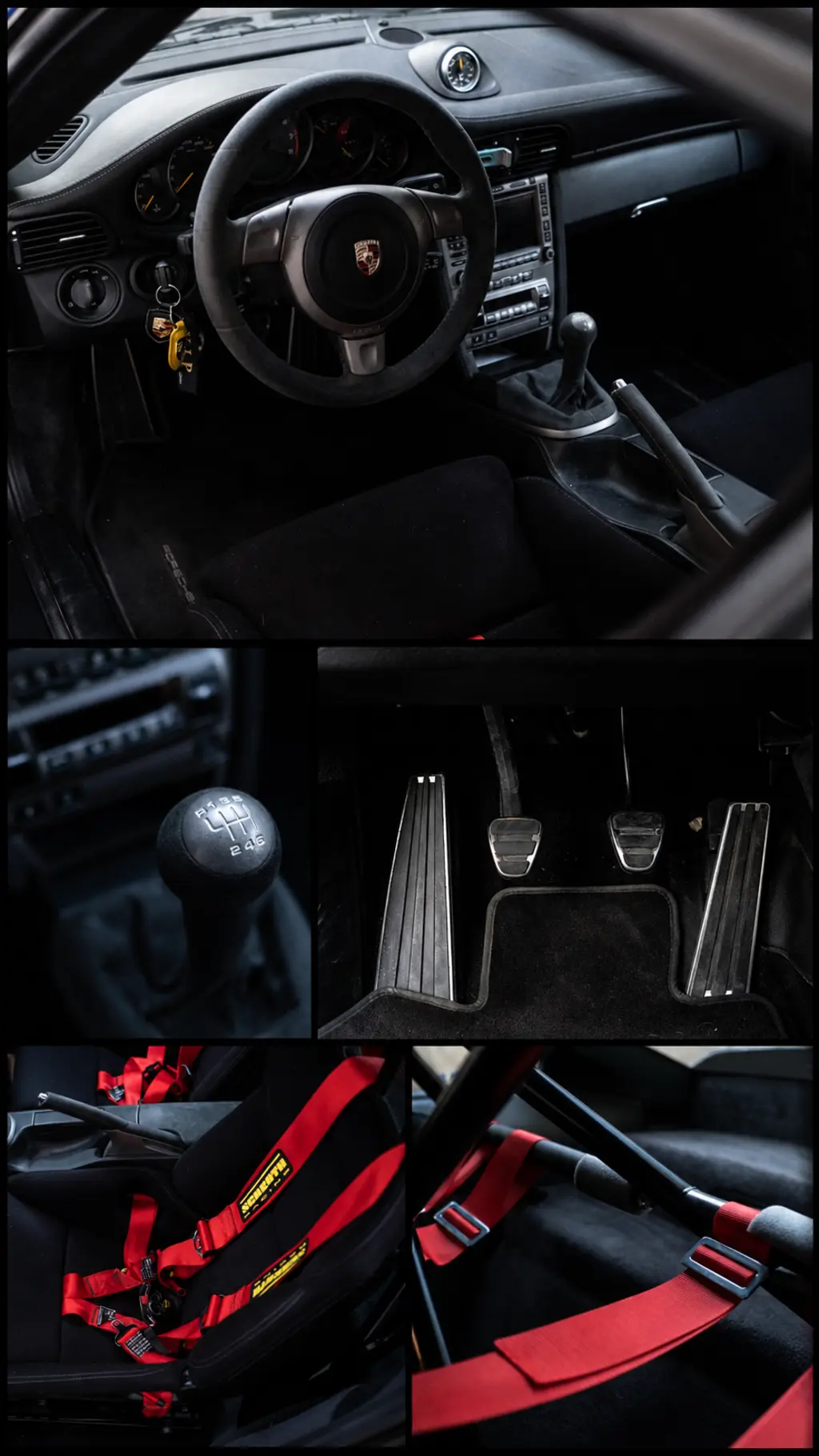 Interior and Clubsport details of the Porsche 997 GT2